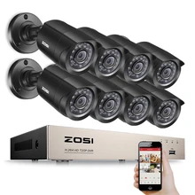 ZOSI 8CH DVR 720P HDMI CCTV System Video Recorder 8PCS 1280TVL Home Security Waterproof Night Vision Camera Surveillance Kits
