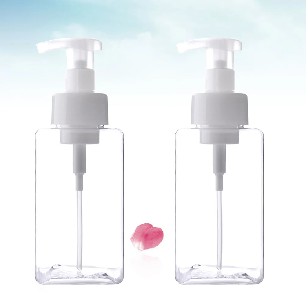 

Pump Bottles Durable Plastic Reusable Clear Massage Oils Soap Lotion Shampoos Dispenser Bottles for Kitchen Bathroom 2 PCS