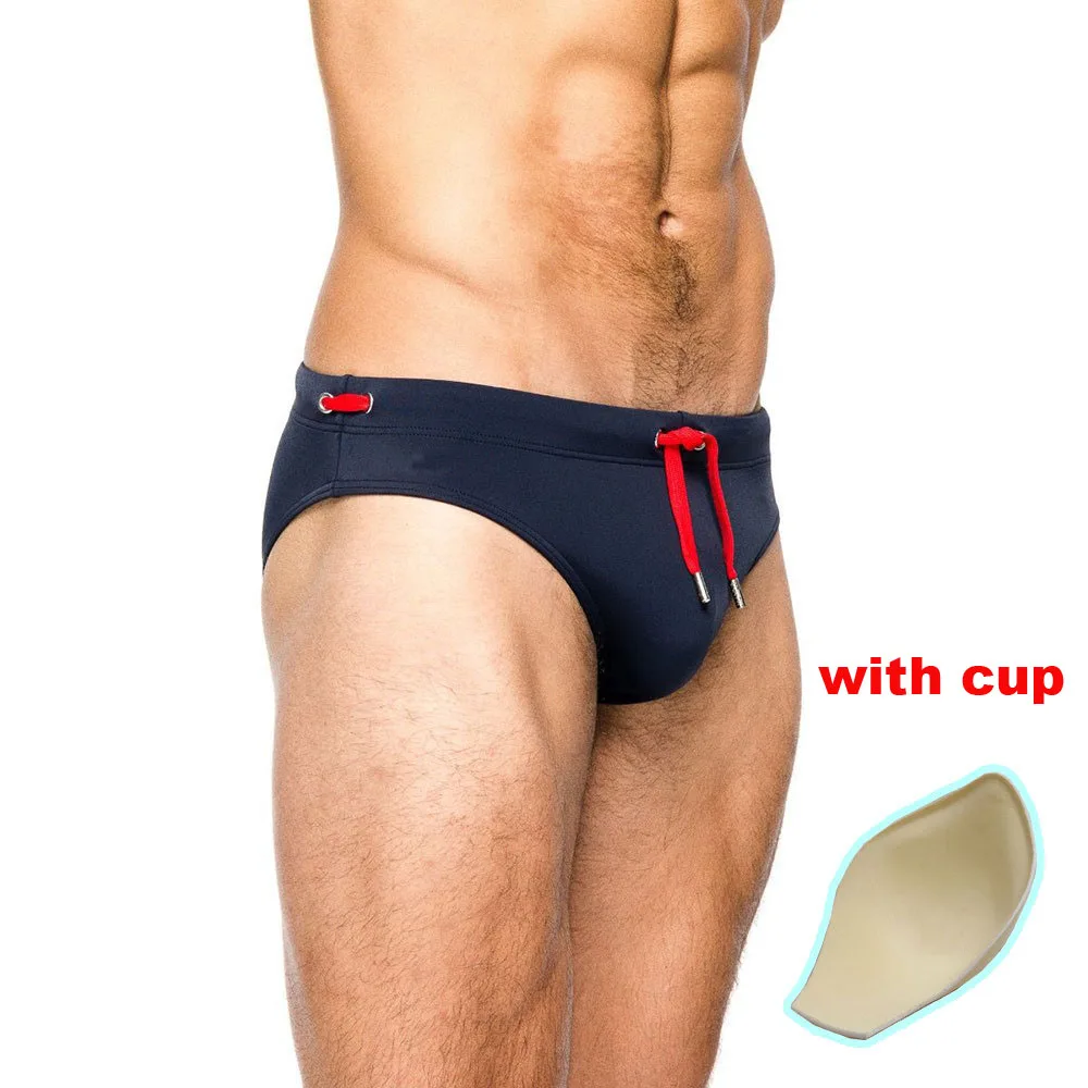 

Men Swimwear Briefs Shorts Push Up Cup Pad Solid Color Men's swimming Swim trunks Men's swimsuit los hombres nadan los troncos