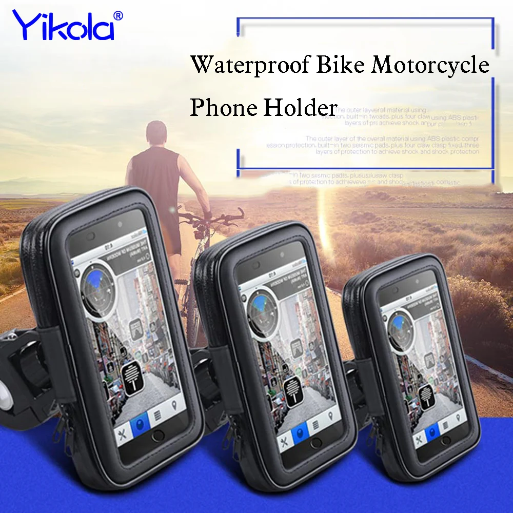 Bicycle Motorcycle Phone Holder Mobile Phone Bag Stand Support GPS Bike Holder Waterproof Moto Case 2