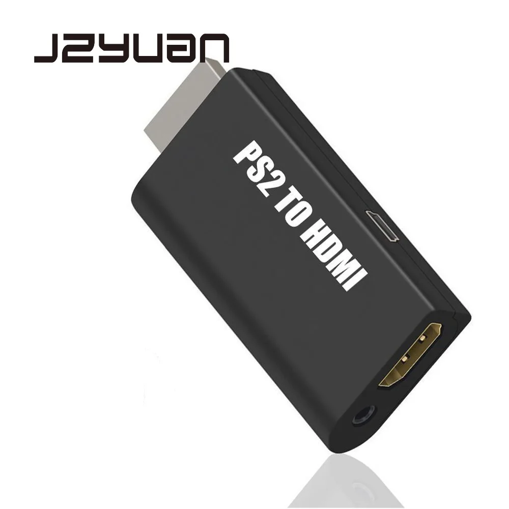 

JZYuan PS2 to HDMI Video Converter Adapter with 3.5mm Audio Output game To HDMI Connector Support 480i 576i 480P for HDTV