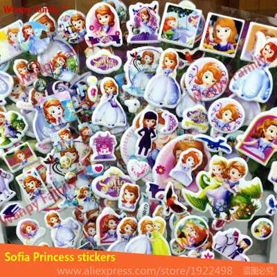 Очень милые настенные наклейки Софии, 3D мультфильм София наклейки с картинками принцесс, для детей комнаты Декор наклейки. Дети подарок на день рождения игрушки наклейка - Цвет: Черный