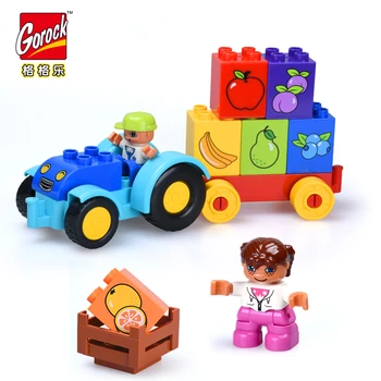 

GOROCK 18pcs Happy Orchard Large Size Building Blocks Fruits Big Bricks DIY Educational Kids Blocks Toys Compatible With Duploe