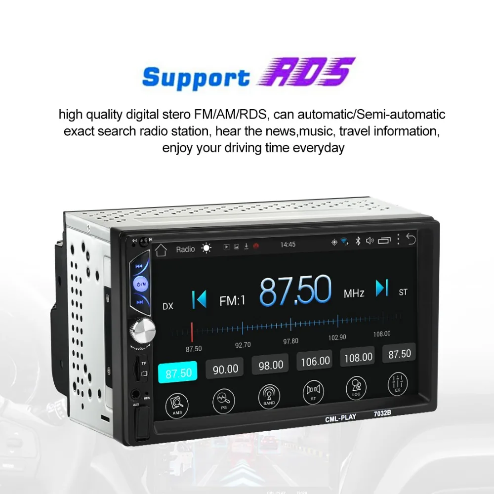 Perfect Threecar Android 6.0 Car Radio Stereo GPS Navigation Bluetooth USB SD 2 Din Touch Car Multimedia Player Audio Player Autoradio 2