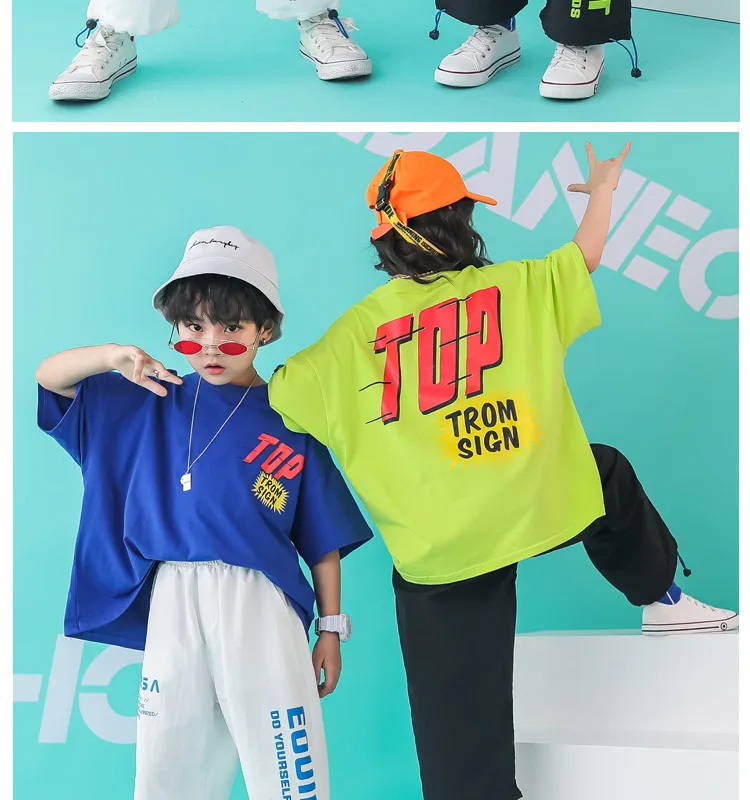 Children's clothing for boys Girls Set summer 2019 hip hop streetwear t shirt pants Childhood clothes summer clothes for kids girl (1)