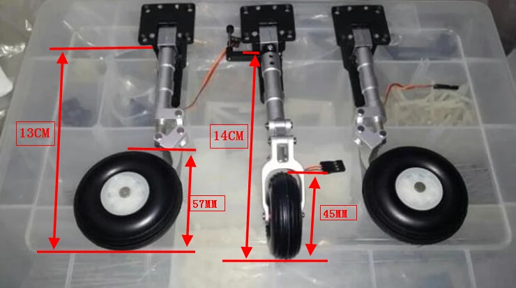 

CNC Anti Vibration Landing Gears with electric retract for rc airplane 70 90MM edf jet