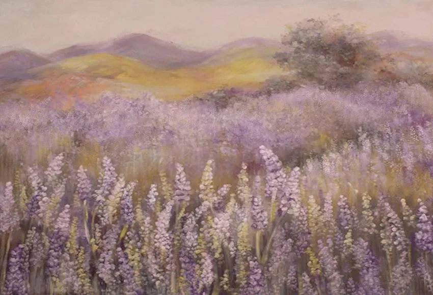 

lavender flowers purple oil painting photo background photography backdrops quality vinyl