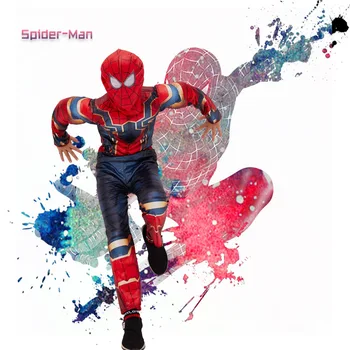 

Christmas Boys Muscle Super Hero Captain America Costume SpiderMan Batman Hulk Avengers Costumes Cosplay for Kids Children Boy