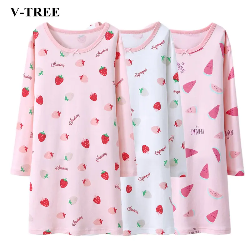 

Girls Princess Nightgowns Autumn Long Sleeve Children Nightdress Cotton Kids Pajamas Sleepwear Teenager Pajama Clothing