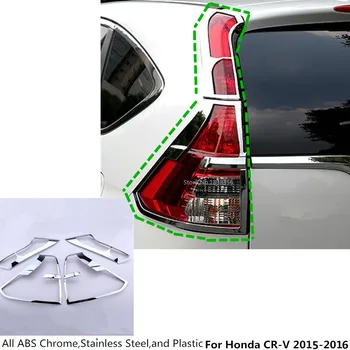 

High Quality Car Detector ABS Chrome Cover Trim Back Tail Rear Light Lamp Frame Parts 4pcs/Set For Honda CRV CR-V 2015 2016