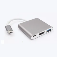 3IN1 Rushed Promotion Standard Usb C Digital Av Multiport Adapter Support Charge usb3.0 hdmi 4k Extension Data Usb For Macbook