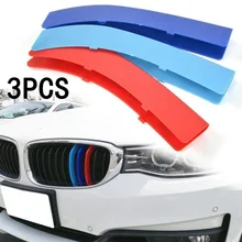 Авто аксессуары 3-Цвет спереди почек гриль полоса крышка прочный АБС-пластик решетка полоски для BMW 3/5 серии X3 X4 X5 X6 X1