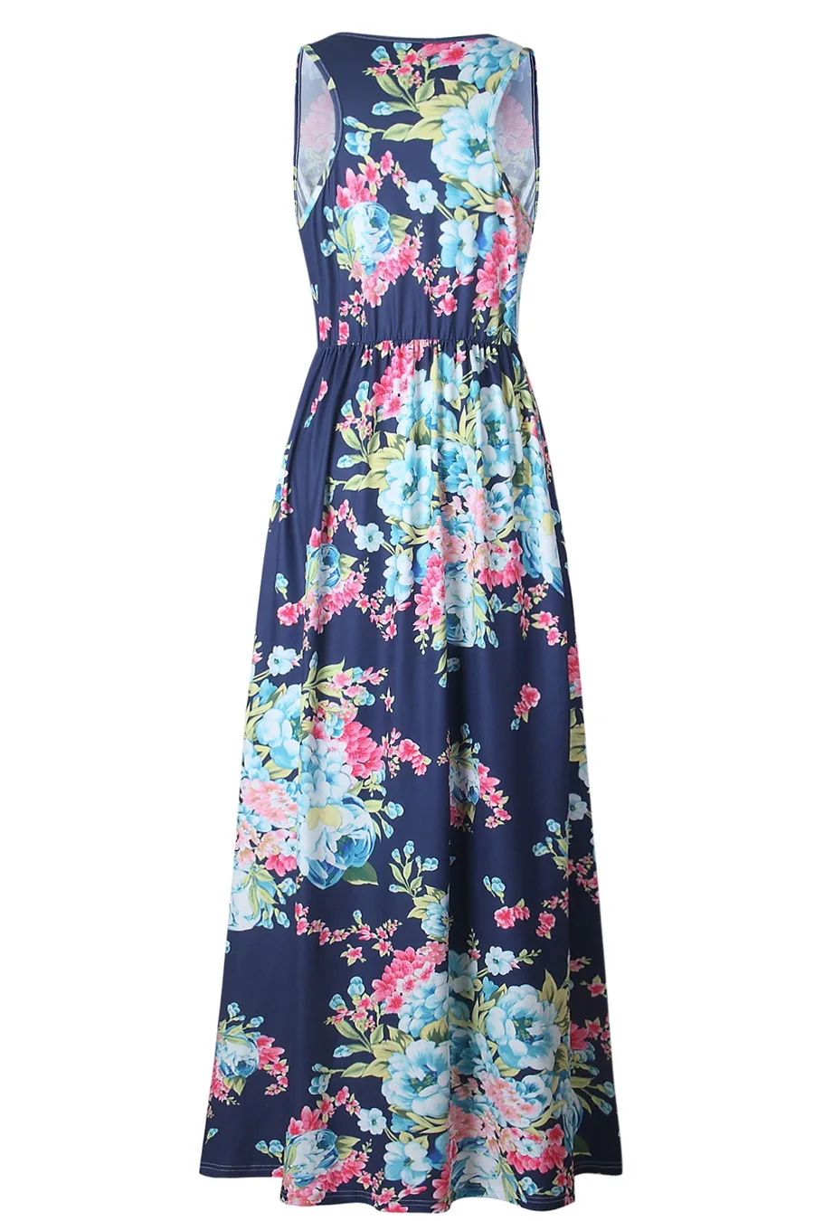 Gladiolus Hot 2019 Summer Dress Women Sleeveless O Neck Floral Print Casual Women Maxi Dress Loose Long Ladies Dresses Sundress (17)