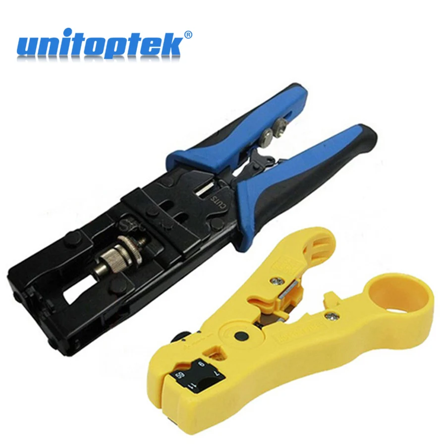 

CCTV Camera Installation Compression Tool For F/BNC/RCA RG-58/59/62/6(3C/4C/5C) Type And Cable Stripper Tool Kit