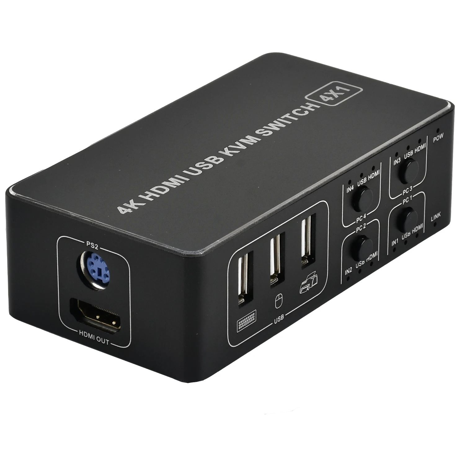 4 порта HDMI KVM коммутатор 4 к USB HDMI KVM коммутатор 4 в 1 выход горячий ключ 4 к X 2 к/30 Гц win10/8/mac os. ПК ноутбук