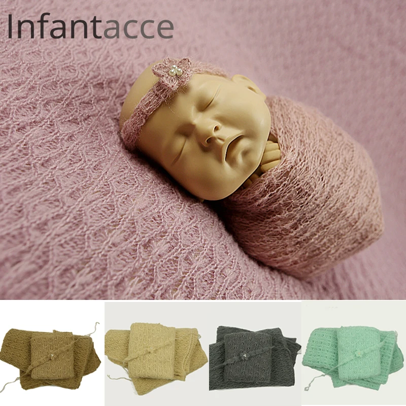 Фоновое одеяло для новорожденных+ накидка+ повязка на голову, реквизит для фотосъемки новорожденных длинный шарф мохер эластичная фоновая корзина наполнитель