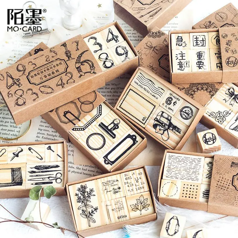 Buy 4 10pcs/Set Vintage Garland Stationery Stamp DIY
