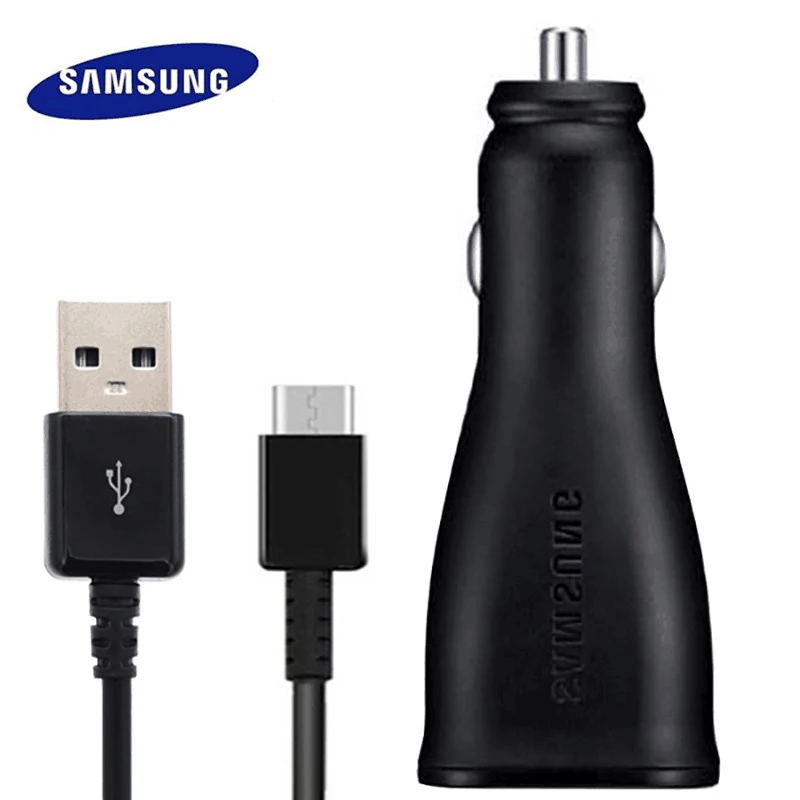 S9 S8 S 9 8 زائد سيارة شاحن سامسونج غالاكسي ملاحظة 8 الأصلي سريع تهمة 1.2 متر USB نوع C كابل التكيف السفر شحن 9V1. 67A