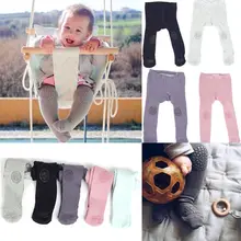 Стильные Детские для новорожденных малышей колготки для девочек хлопок стрейч утепленные штаны 0-24 м