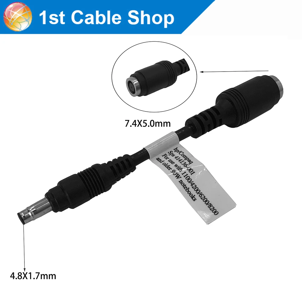 

Dongle for HP Compaq 90w Smart AC Adapter Cable Converter 406824-001 414136-001 DC 7.4X5.0mm to 4.8X1.7mm