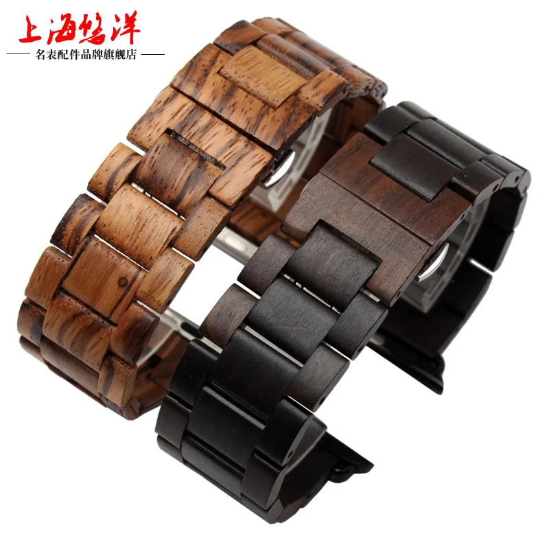 42mm Wood Watch Band For Apple Watch Band With Butterfly Clasp Link Bracelet Wooden Natural Healthy Wrist Strap With Adapters