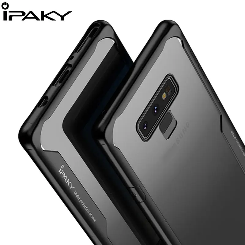 

IPAKY For Samsung Galaxy Note 9 Case Soft Silicone TPU+PC Transparent Back Cover Armor Shockproof Case For Samsung Galaxy Note 9