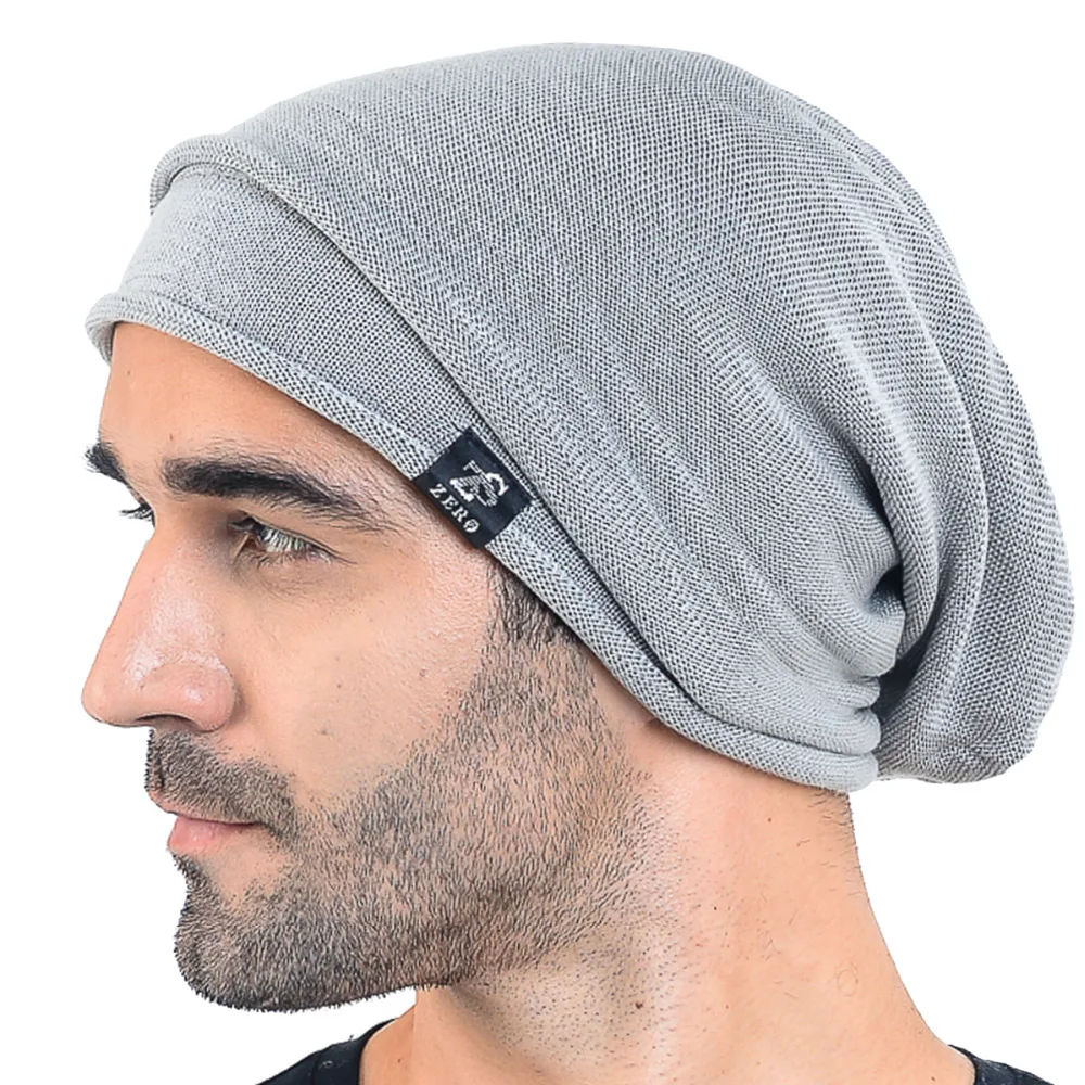 HISSHE Retro Winter Mens Slouchy Beanie Cap Baggy knit Skullies Cap For