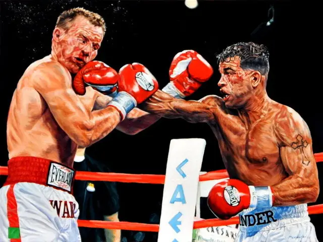 Arturo gatti vs micky ward tinju lukisan olahraga sutra poster seni ... Wall stickers gatti