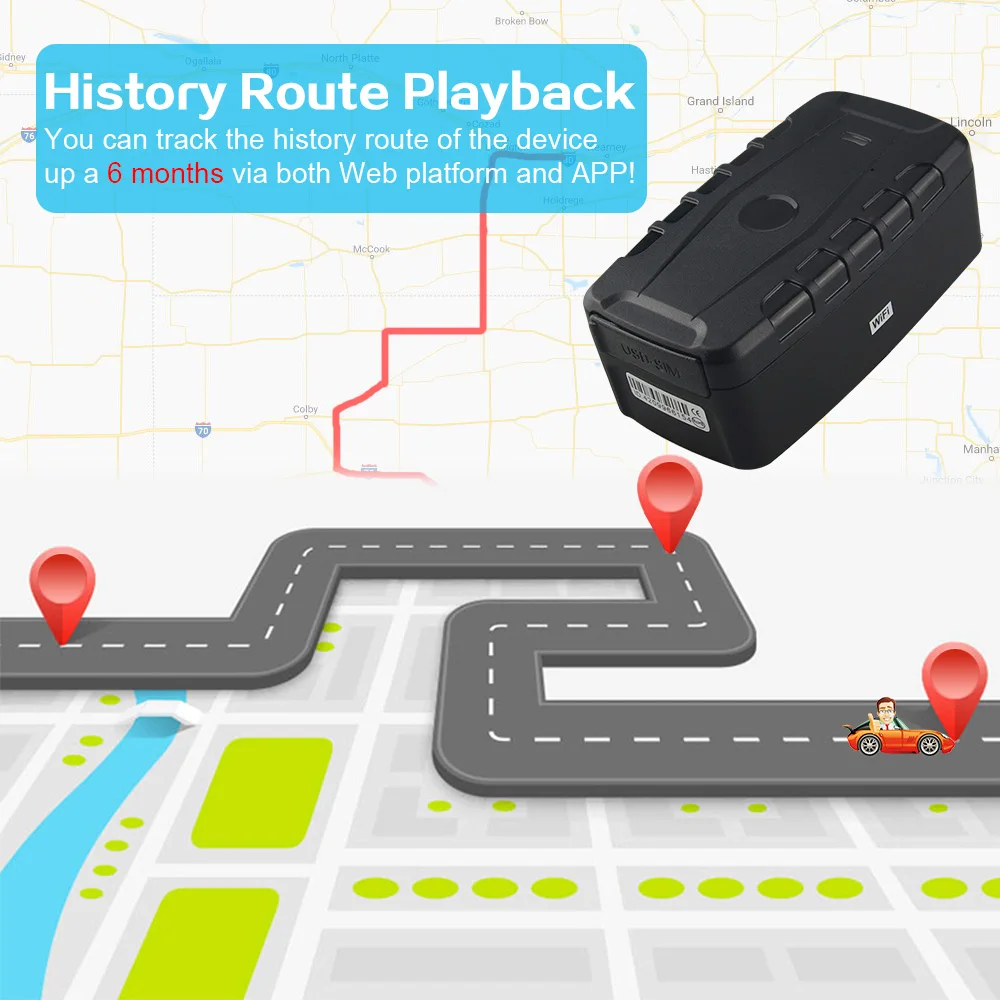 Магнитный GPS трекер LK209C для автомобиля с аккумулятором 20000 mhA 240 дней в режиме