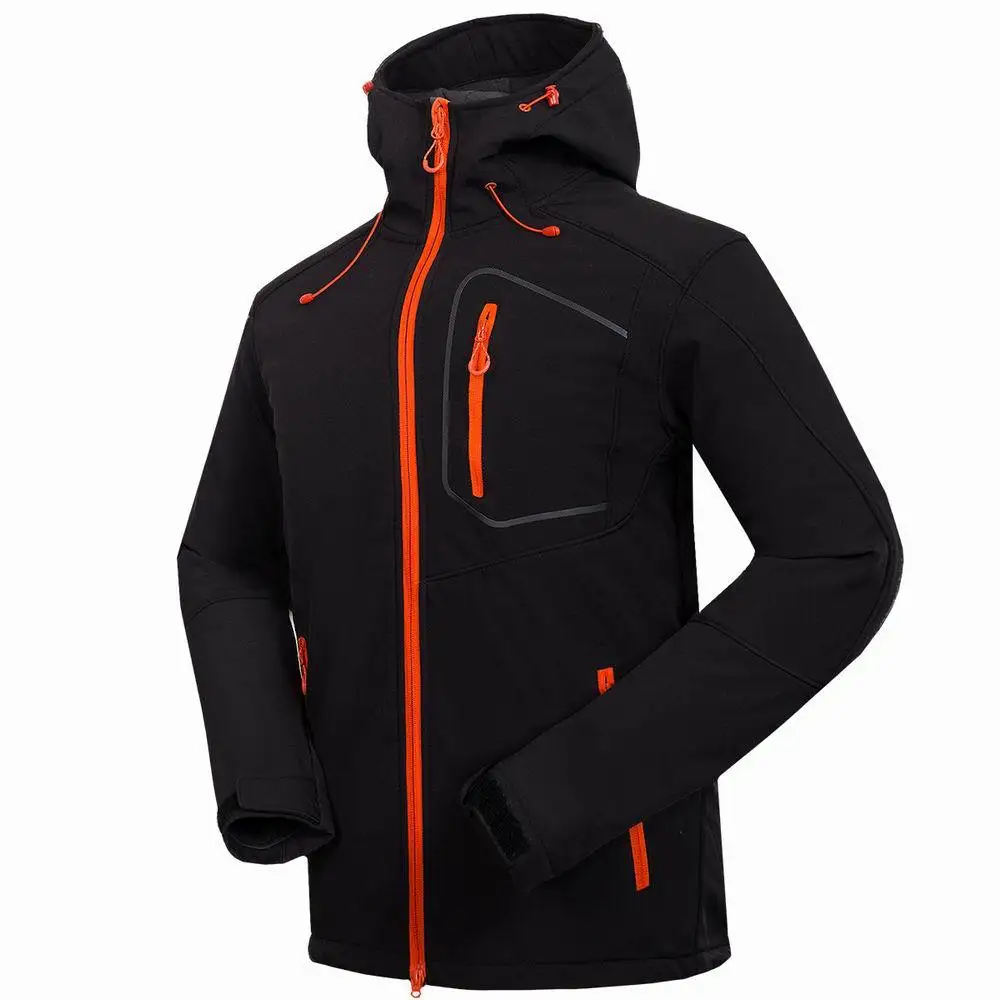 Новинка года Водонепроницаемые зимние альпинистские горные походные Куртки Флисовая флисовая рыболовная охотничья спортивная куртка для мужчин - Цвет: Черный
