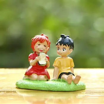 

Hayao Miyazaki Ponyo on the Cliff by the Sea Figure Toy Ponyo & Sousuke Cute Resin Action Figures Toys Collection Model Kids Toy