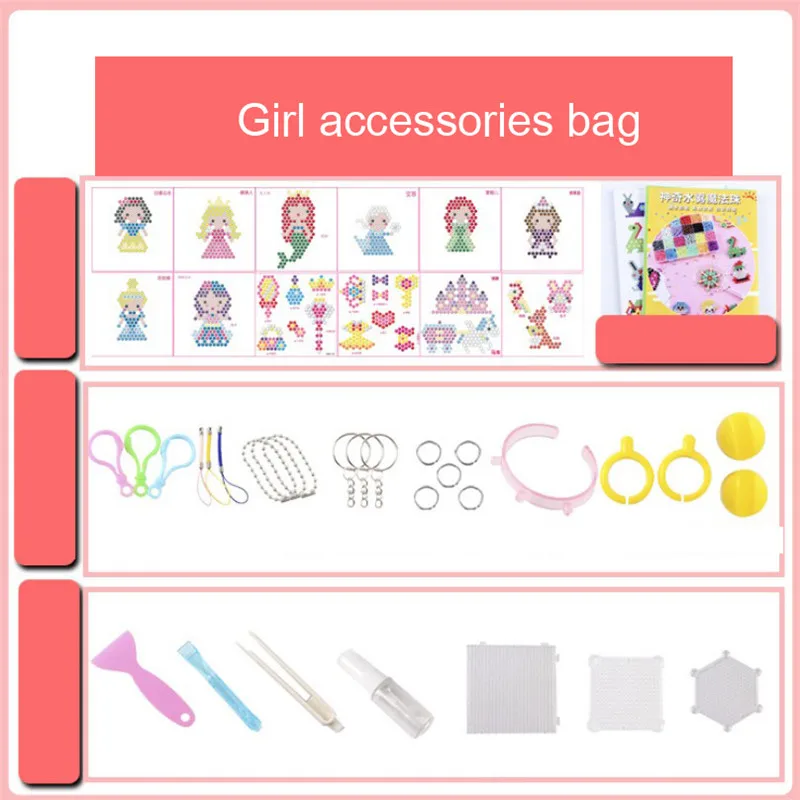 

DIY Magic Aqua Beads Puzzle Accessories Bag Educational Aqua Bead Handmade Toys for Children Education Toys For Girl And Boy