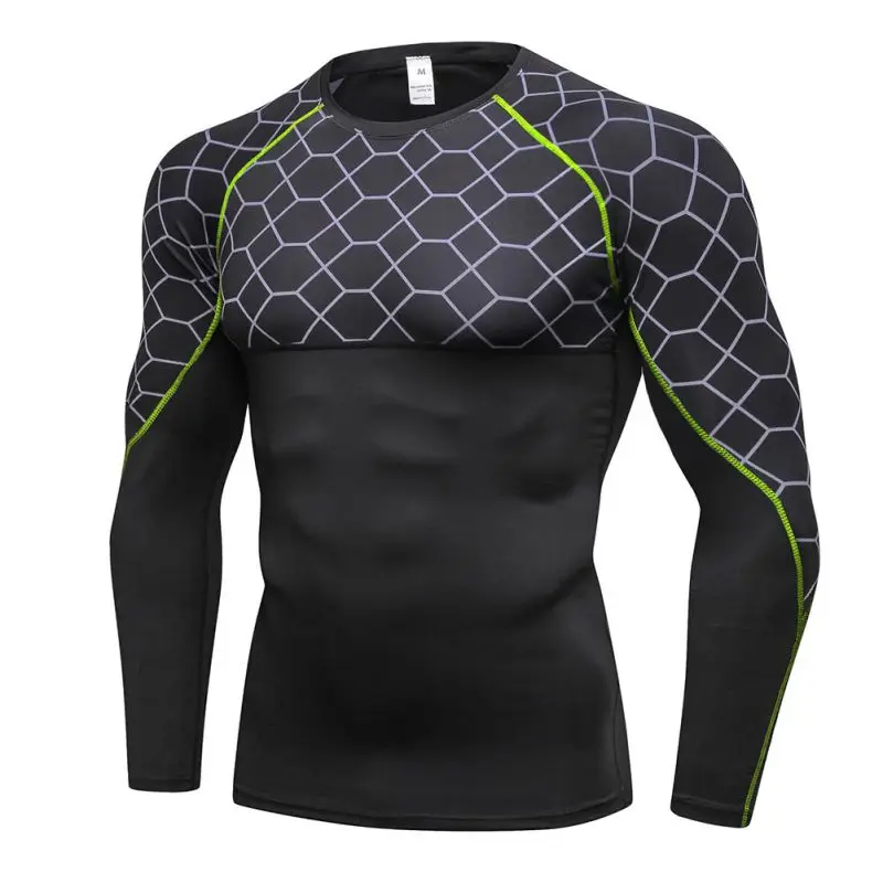 Мужские обтягивающие с длинным рукавом рубашки мужские спортивные футболки для бега Термофутболка мужские s Фитнес Бодибилдинг Кожа плотно быстросохнущие - Цвет: G