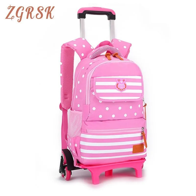 

Trolley Schoolbag Luggage Book Bag Latest Removable Children School Backpack Bags 2/6 Wheels Stairs Kids Boys Girls Backpacks