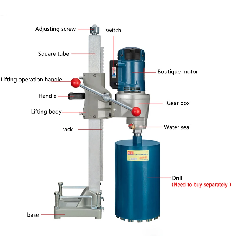 1 шт. 130 мм 220 В алмазное долото с источником воды(по вертикали) 1800 Вт Высокая мощность алмазное сверло электродрель