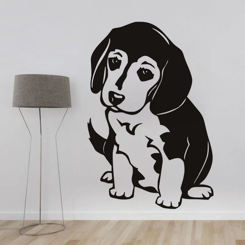 Beagle-Vinyl-Wall-Sticker-For-Bedroom-Cute-Puppy-Dog-Removable-Wall-Decal-Home-Decoration-Accessories