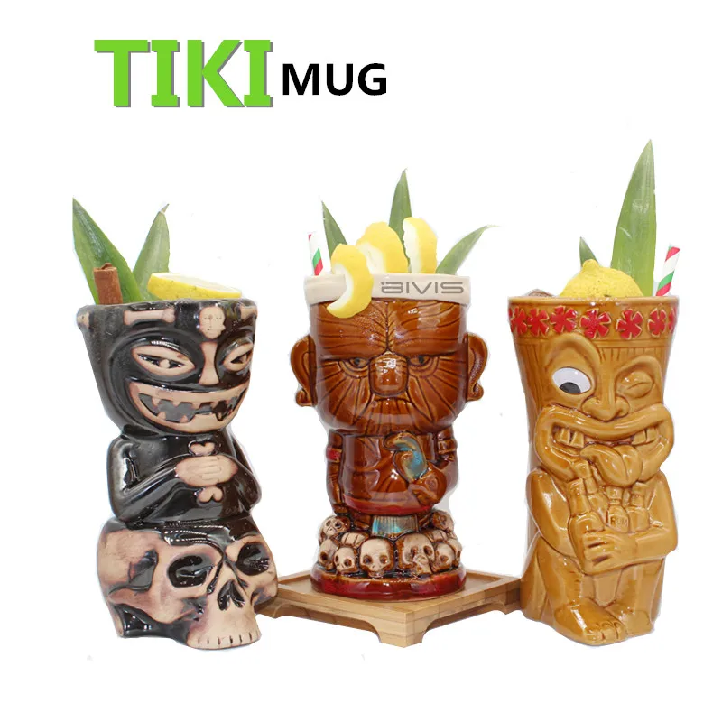 Hawaii Tiki кружки Коктейльные футбольные чашки пивные напитки Кружка вина керамическая Tiki кружки