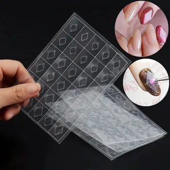 

5Sheets Nail Gemstone Stencil Guides Mould Manicure Plastic Sheet Nail Art Gem Mold Sticker DIY Hollow Nail Art Salon Tips Tools