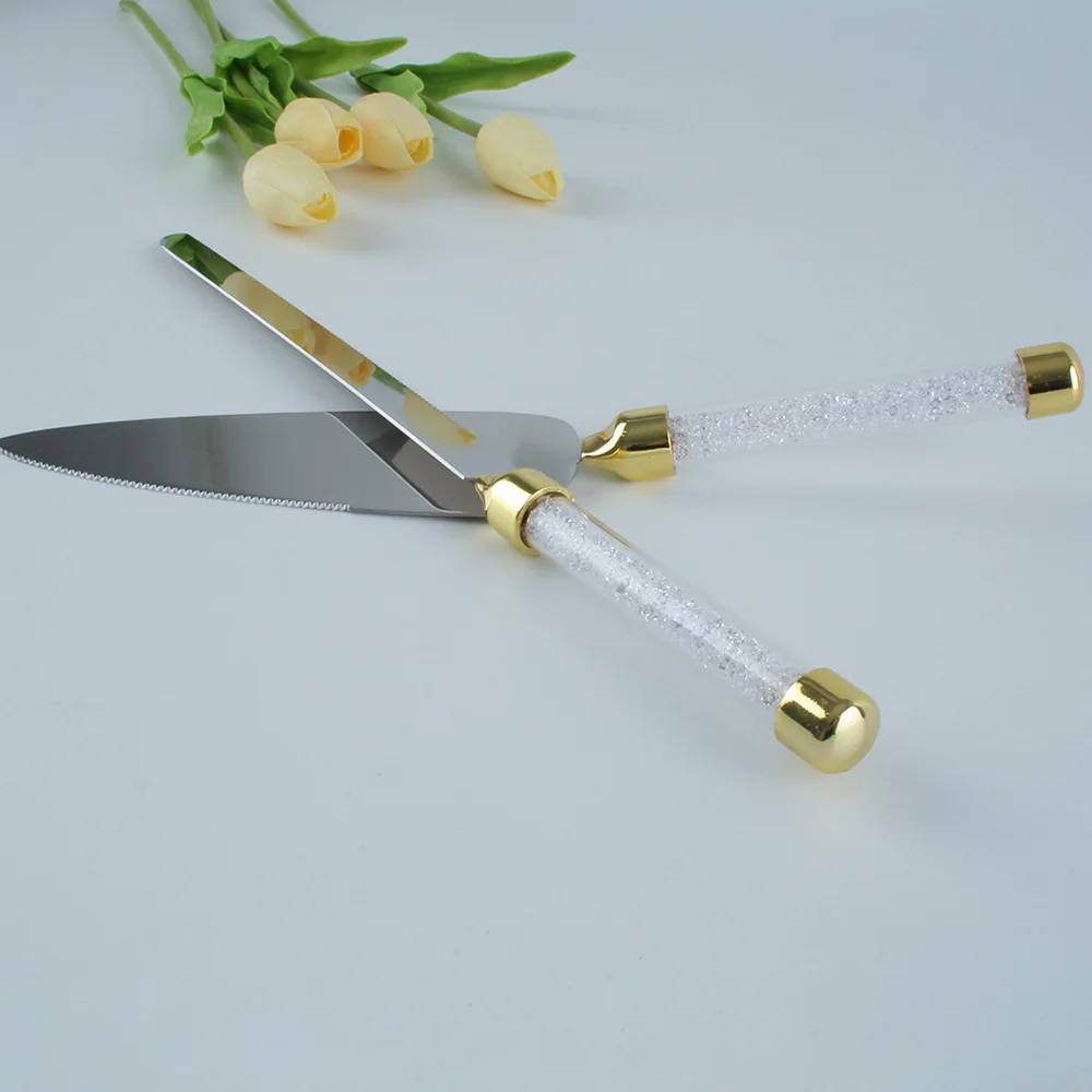 old handle and rhinestones wedding cake knife and shovel  (3)