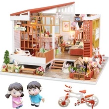 Cutebee кукольный дом мебель миниатюрный кукольный домик DIY миниатюрный дом комната коробка театр игрушки для детей наклейки кукольный домик NJN4