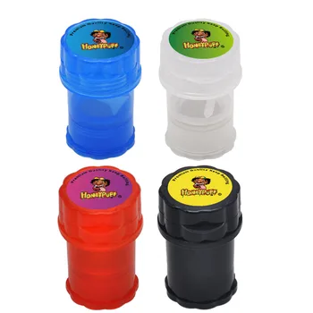 

HONEYPUFF Plastic Tobacco Herb Grinder Spice Grinder 40MM 4Layer With Sharp Shark Teeth HP Strike Storage Container Crusher