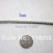 100 м в партии из нержавеющей стали 316 ТРОС 7*19 5 мм Диаметр-бельевая линия/подъемная/Тяговая