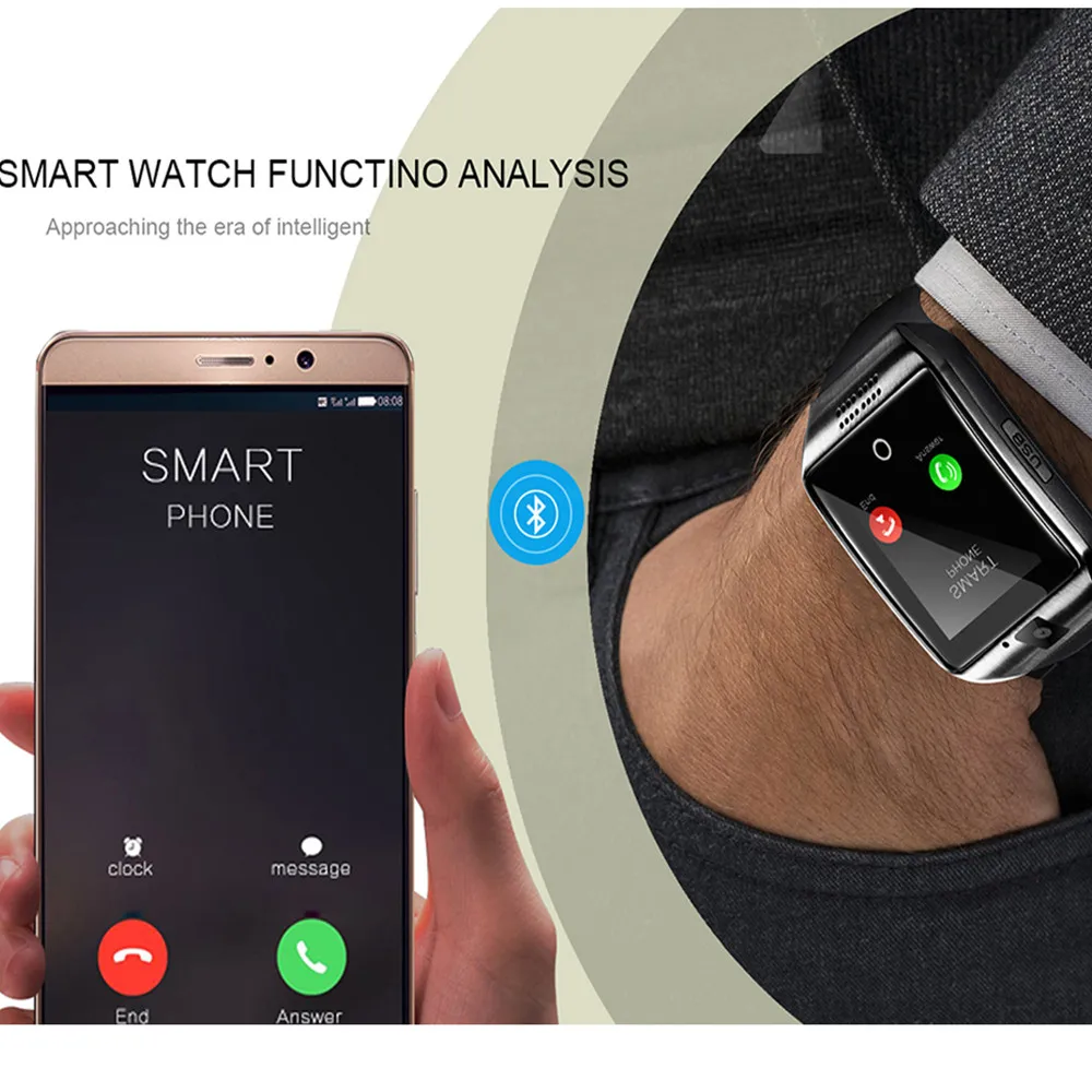 JQAIQ Smart Watch With Camera Bluetooth Smartwatch SIM TF Card Slot Fitness Activity Tracker Sport Watch For Android