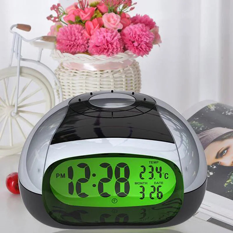 Reloj despertador inteligente brillante LED ojo producto luz nocturna 5 colores reloj parlante relojes de música modernos sala de estar Reloj despertador inteligente brillante LED ojo producto luz nocturna 5 colores reloj parlante relojes de música modernos sala de estar