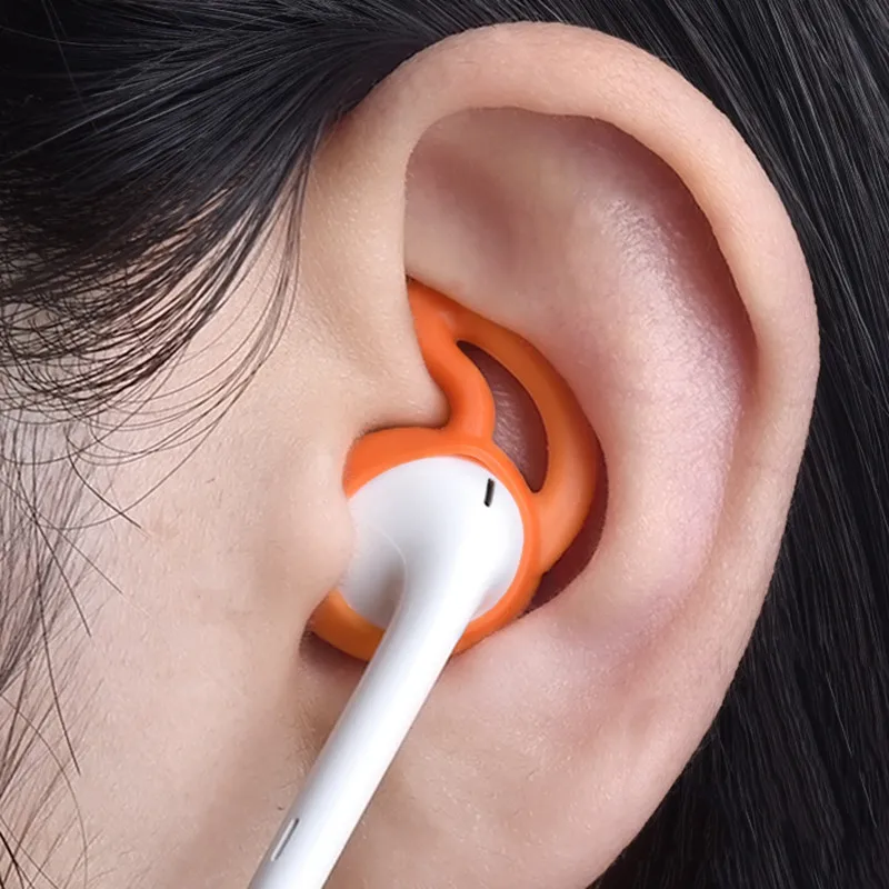 2 шт для Airpods чехол силиконовый Противоскользящий ушной крючок наконечники для наушников колпачки для iPhone Apple наушники амбушюры Earpods наушники