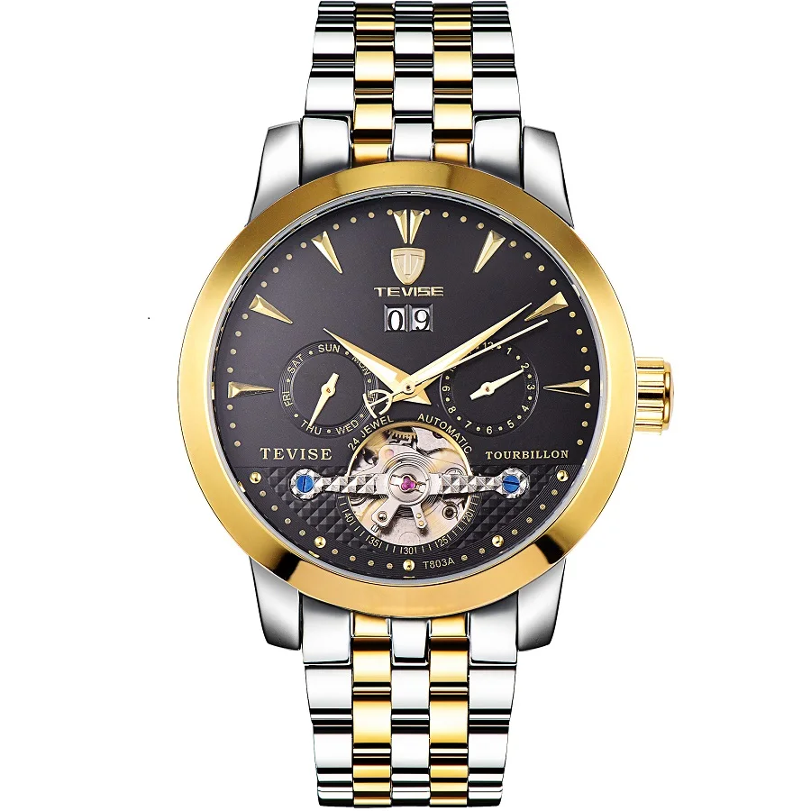 TEVISE Mechanical Watches Complete Calendar Auto Date Luminous 24 Jewel Tourbillon Automatic Watch Men Luxury Clock Men 2017 NEW (4)