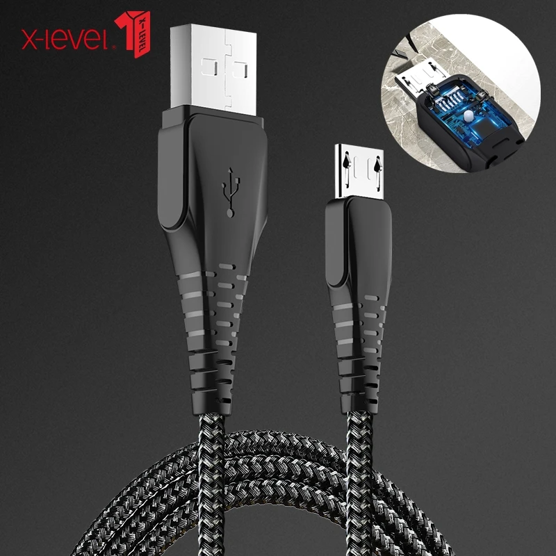 

XLevel Micro USB Cable 2.0A Nylon Fast Charge USB Data Cable for Samsung Xiaomi LG Tablet Android Mobile Phone USB Charging Cord
