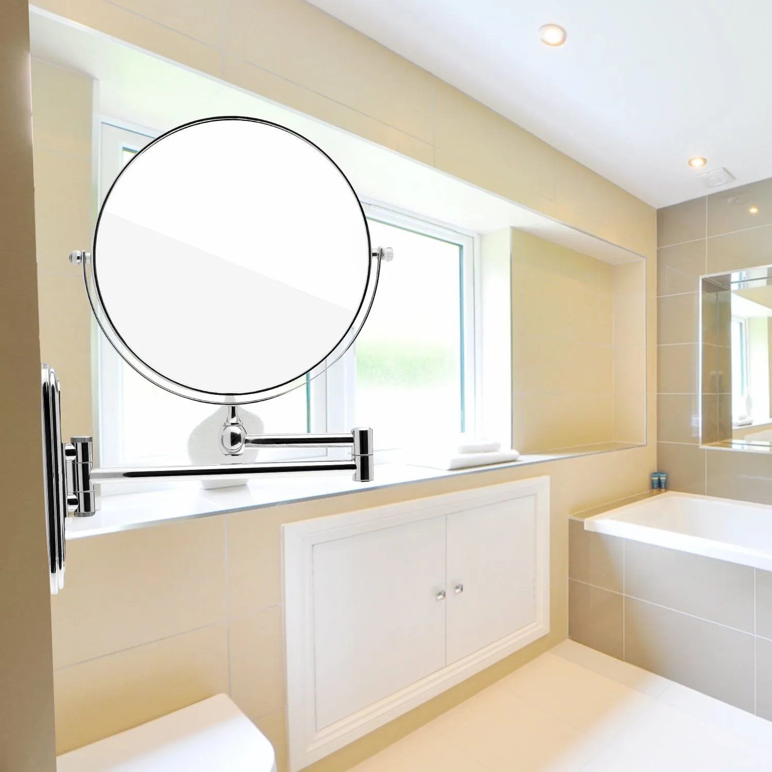 " вращающееся 10X увеличительное зеркало удлинение двухстороннее настенное зеркало для ванной складной круглый туалетный столик Макияж Зеркала для ванной комнаты