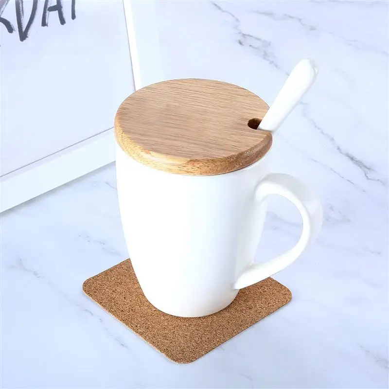 30pcs 60pcs Natural Cork Coaster Heat Resistant Non-slip Cup Mat Coffee Tea Drink Placemat Tableware Kitchen Decoration