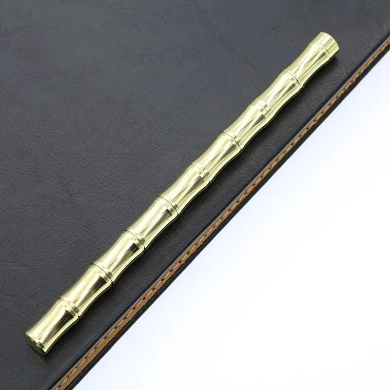 Новинка бамбуковый Ретро металлический латунный стилус медь 0,5 мм нейтральная ручка детский студенческий канцелярский школьный офисный принадлежности 1 шт